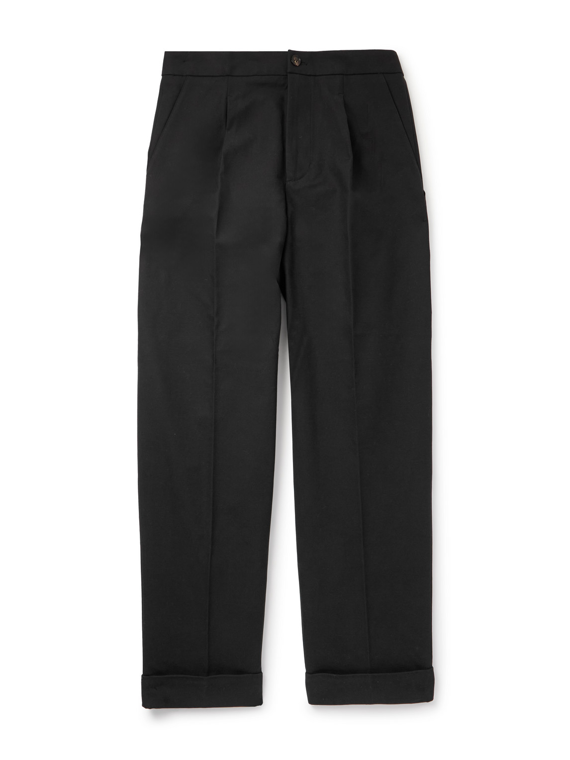 Umit Benan Carpenter Straight-leg Cotton-blend Trousers In Black