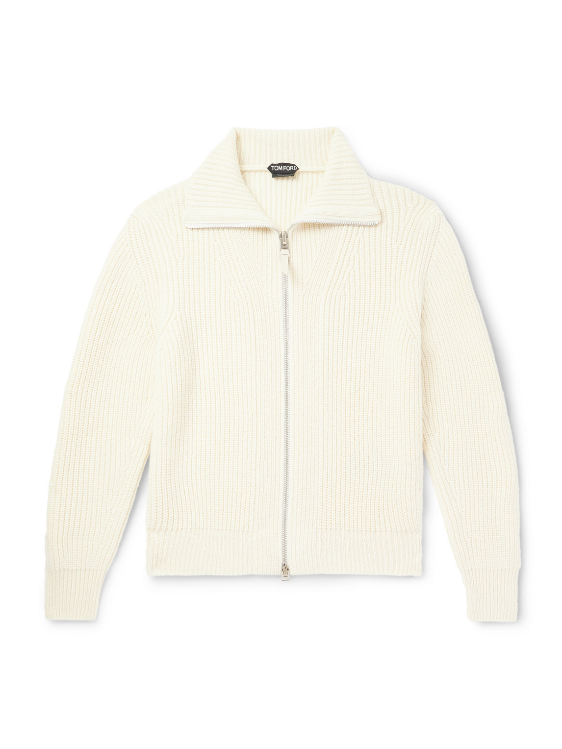 Tom Ford Slim-fit Ribbed Wool And Mohair-blend Zip-up Cardigan