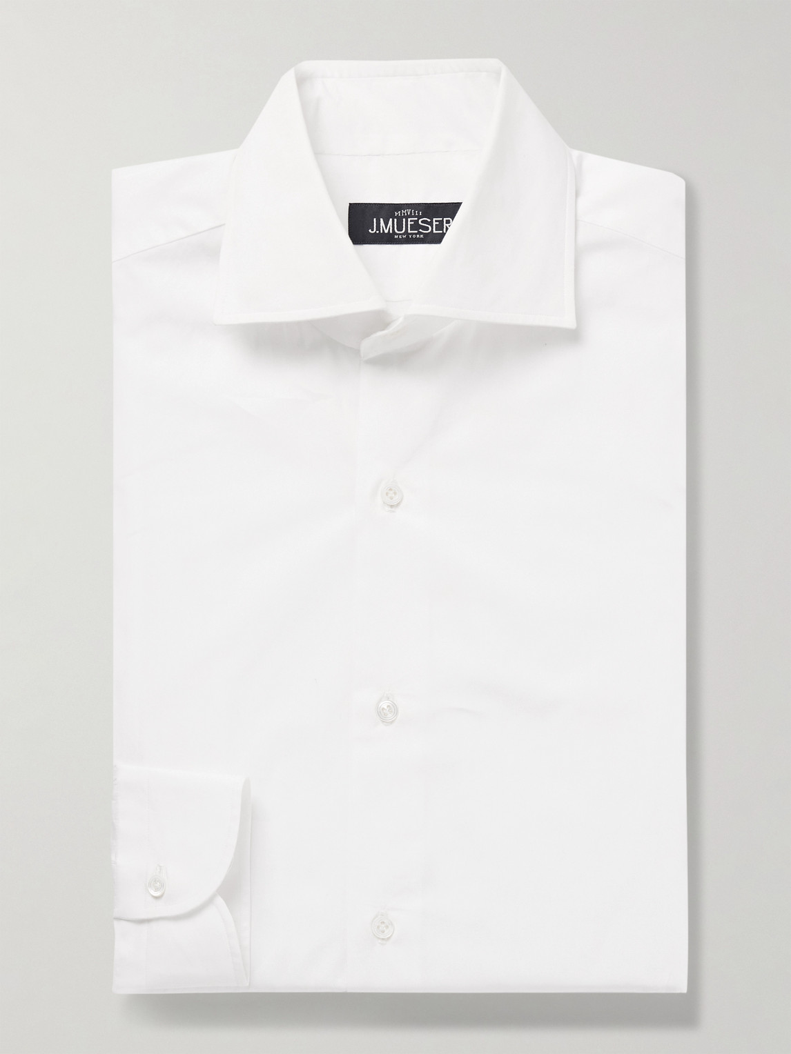 J. Mueser Slim-Fit Cutaway-Collar Cotton-Poplin Shirt - Men