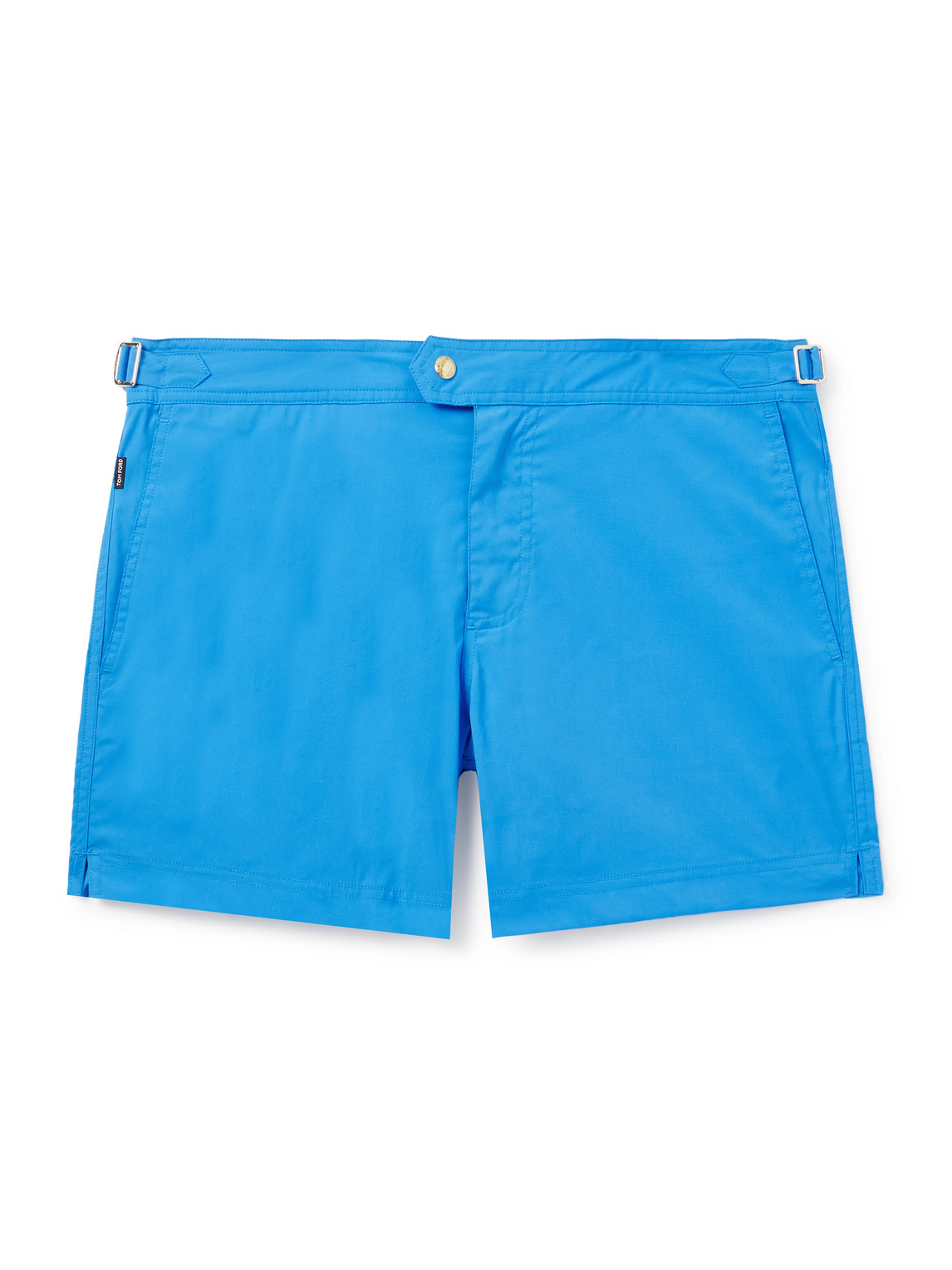 Tom Ford Straight-leg Mid-length Swim Shorts In Blue