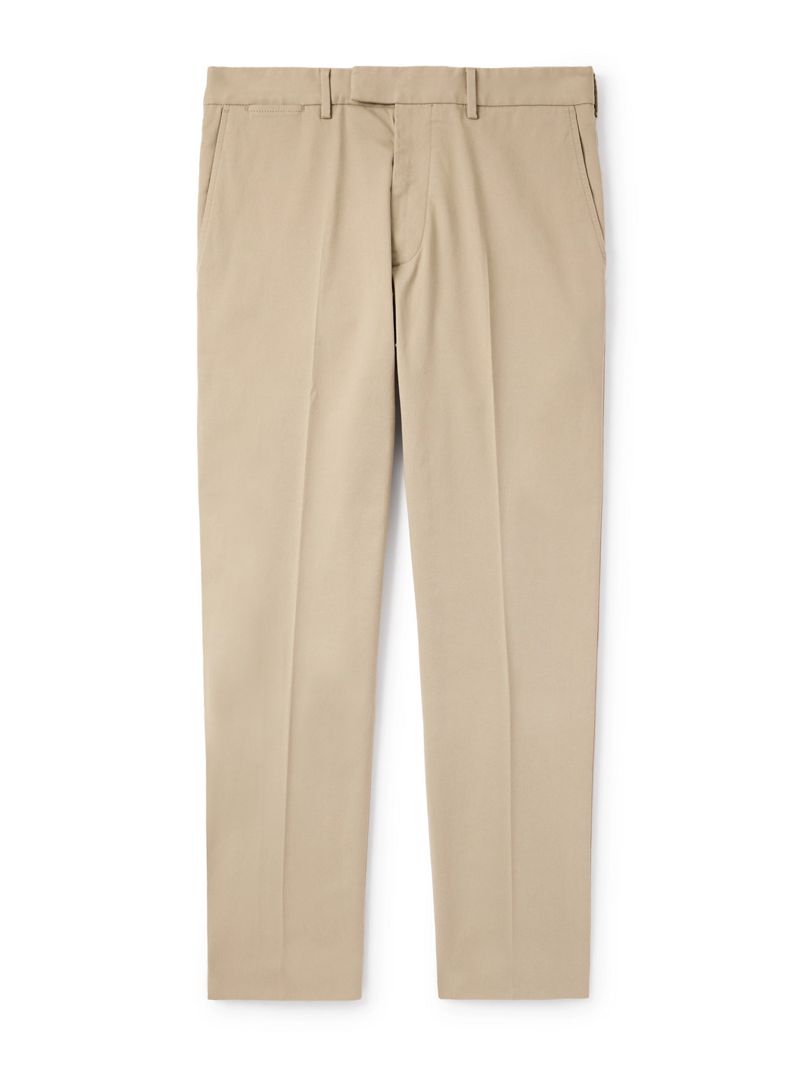 Tom Ford Tapered Cotton-blend Twill Chinos In Brown