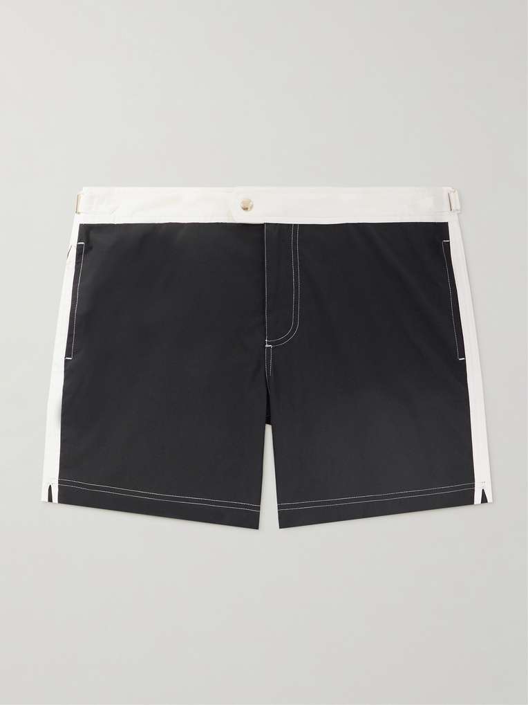 Tom Ford — Straight-Leg Mid-Length Striped Swim Shorts