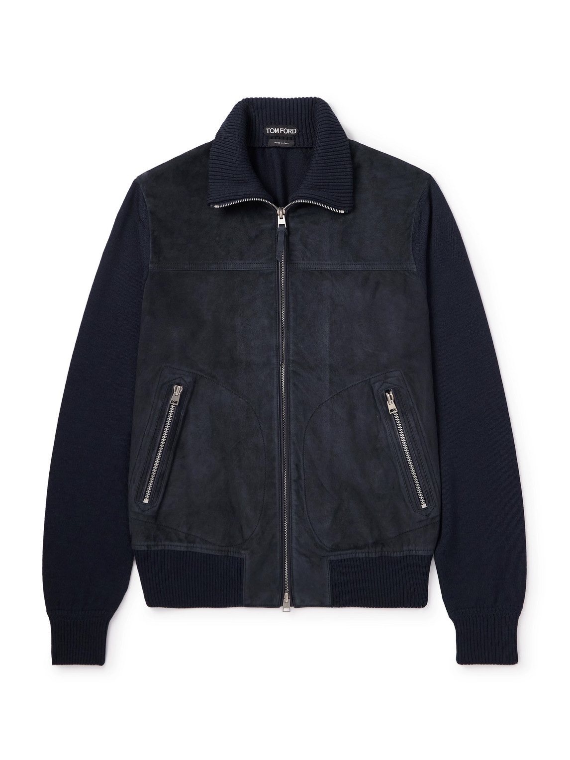 Slim-Fit Suede and Merino Wool and Cashmere-Blend Jacket