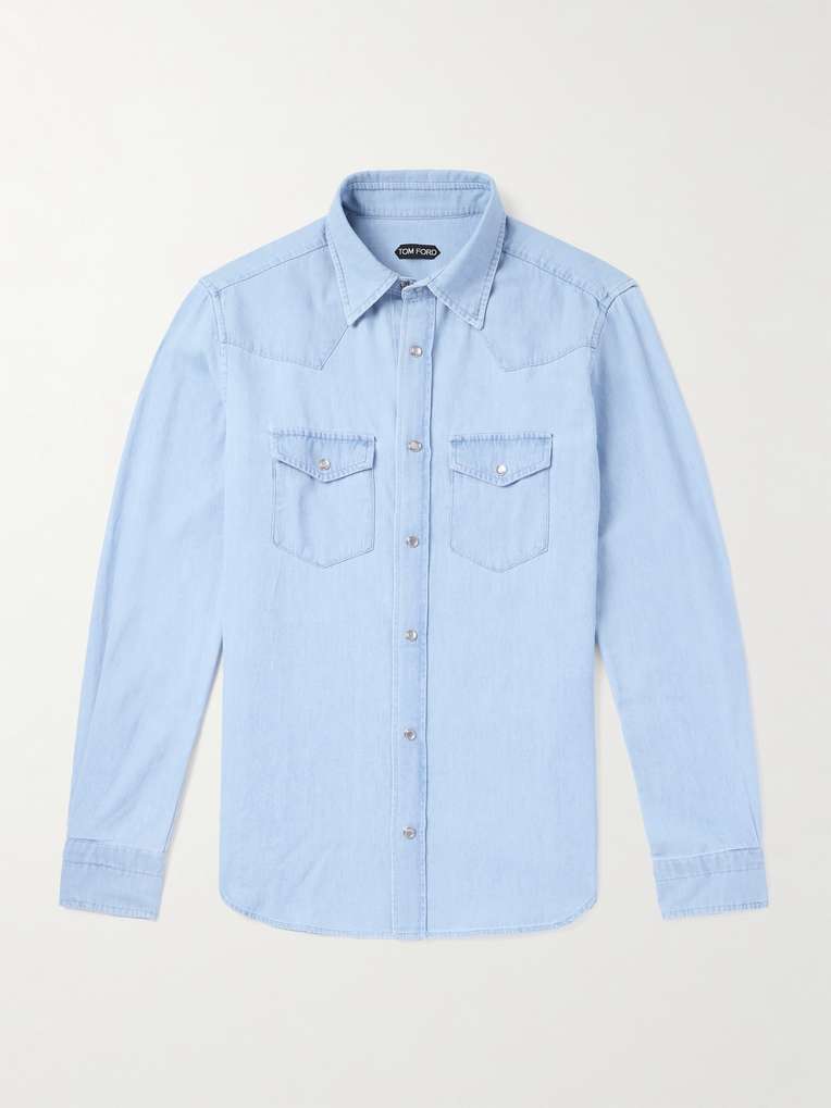 Tom Ford — Cotton-Chambray Western Shirt