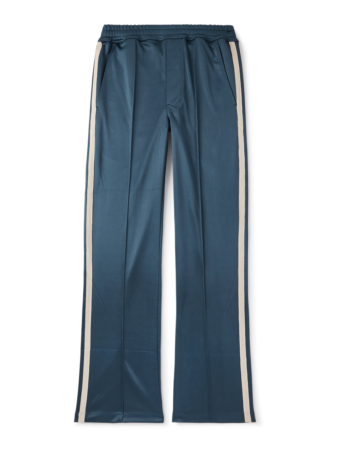 Straight-Leg Webbing-Trimmed Jersey Track Pants