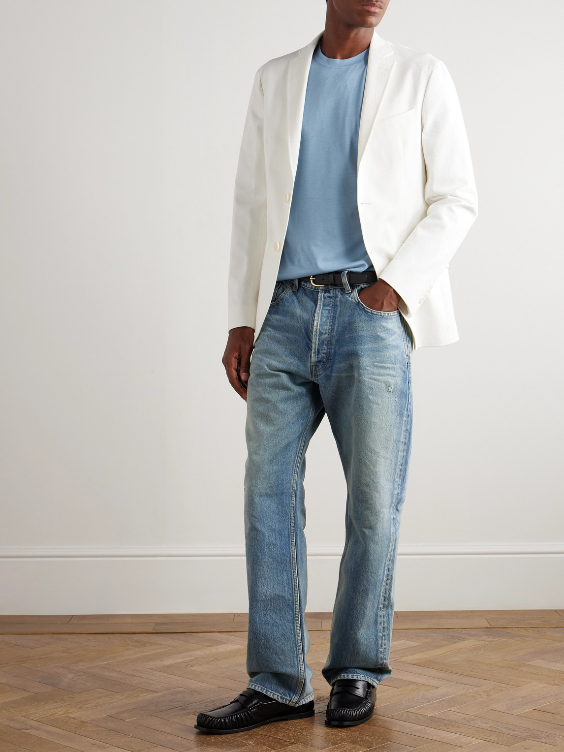 Tom Ford Lyocell And Cotton-blend Jersey T-shirt In Blue