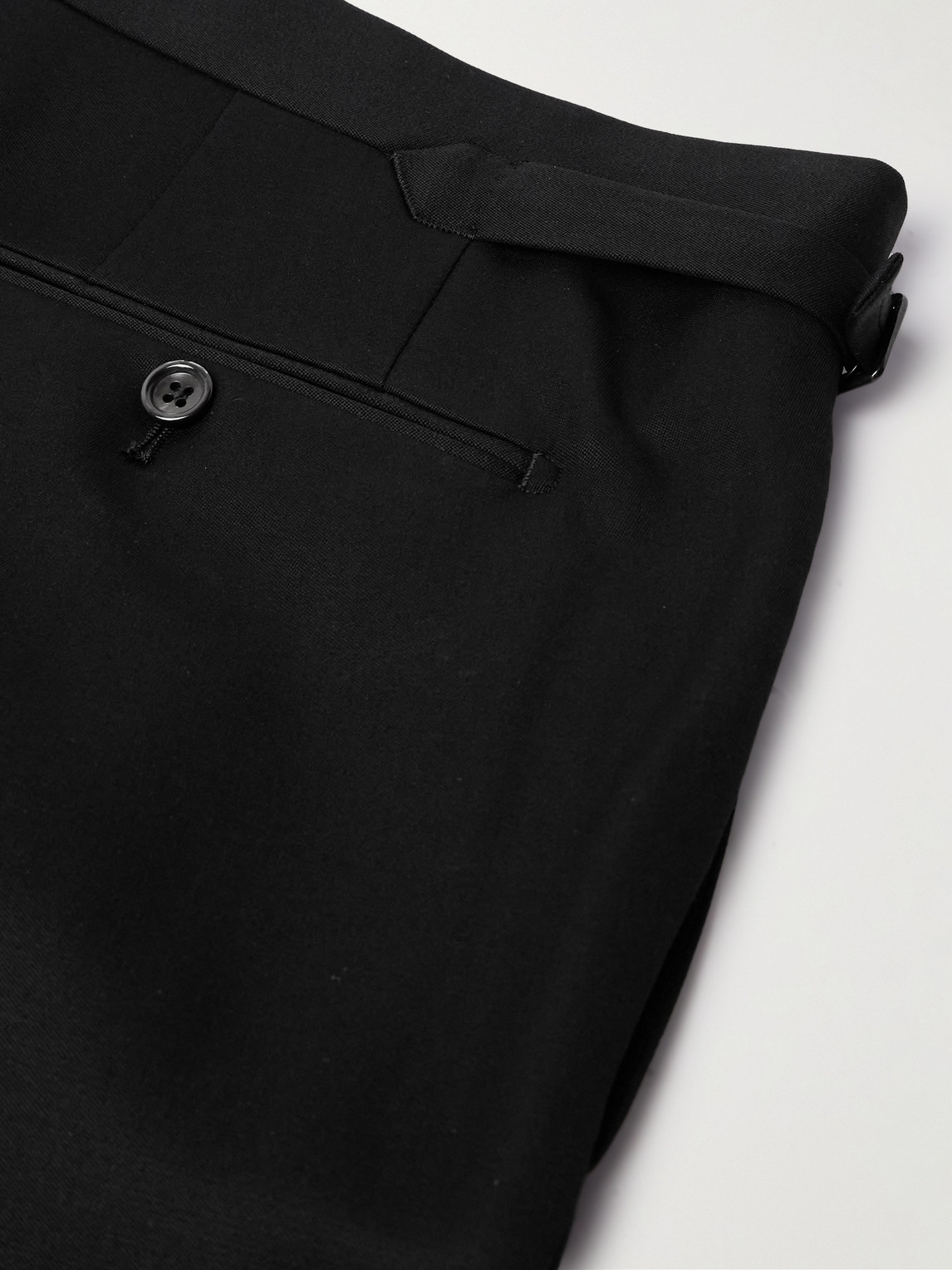 Tom Ford Shelton Slim-fit Tapered Grain De Poudre Wool And Mohair-blend Suit Trousers In Black