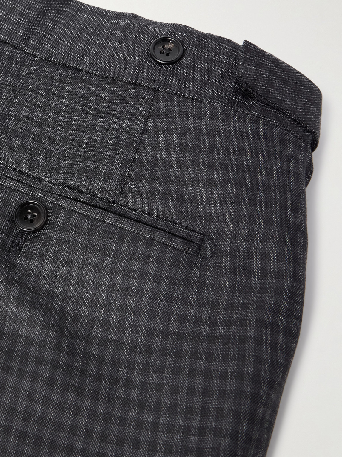 Tom Ford Dyllan Checked Wool Suit Trousers In Gray