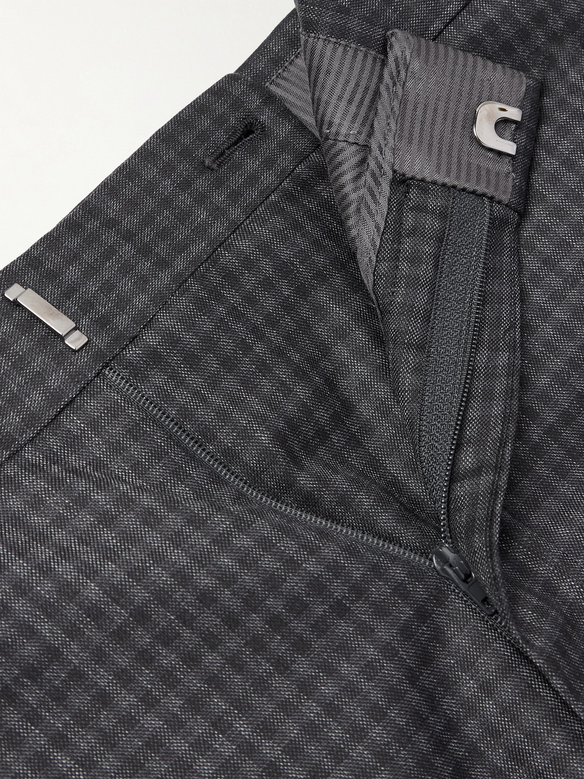 Tom Ford Dyllan Checked Wool Suit Trousers In Gray
