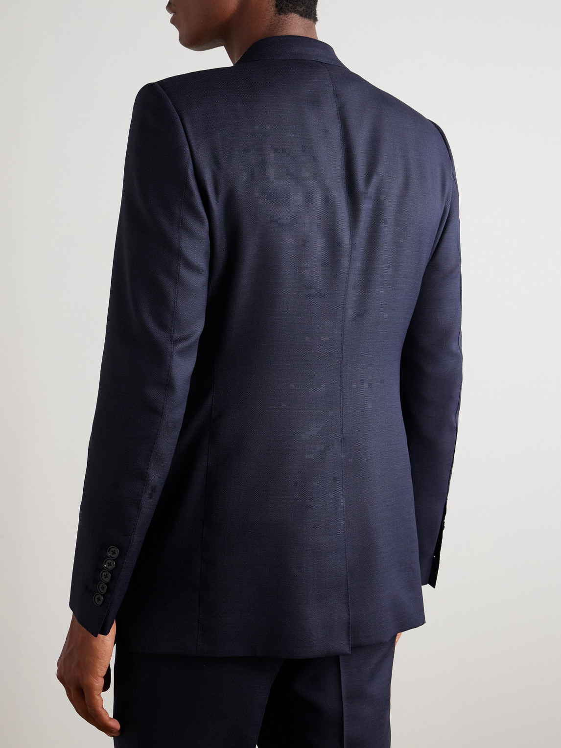 Tom Ford Dyllan Super 130s Grain De Poudre Wool Suit Jacket In Blue