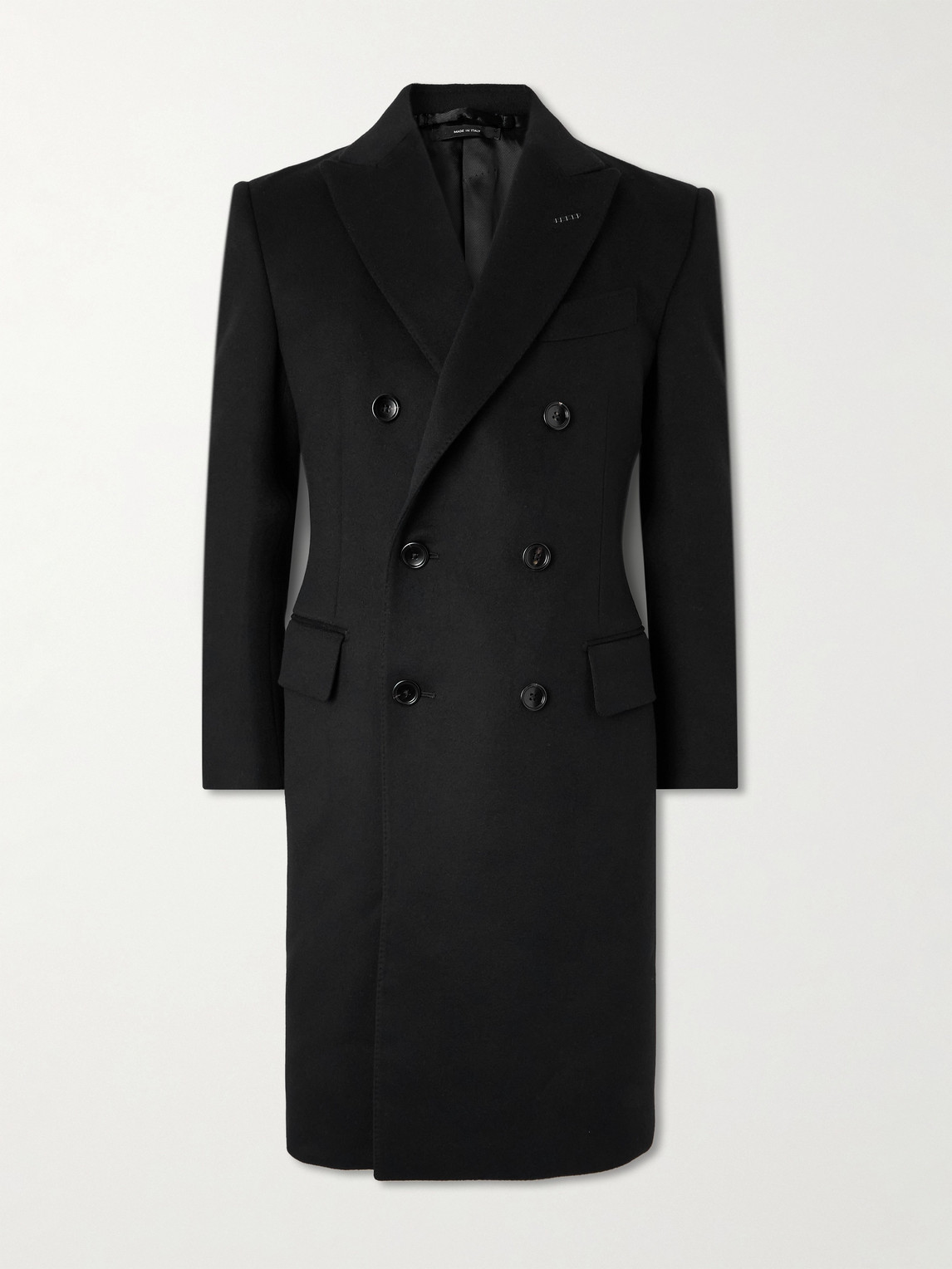 Tom Ford Double-breasted Wool And Cashmere-blend Coat In Black