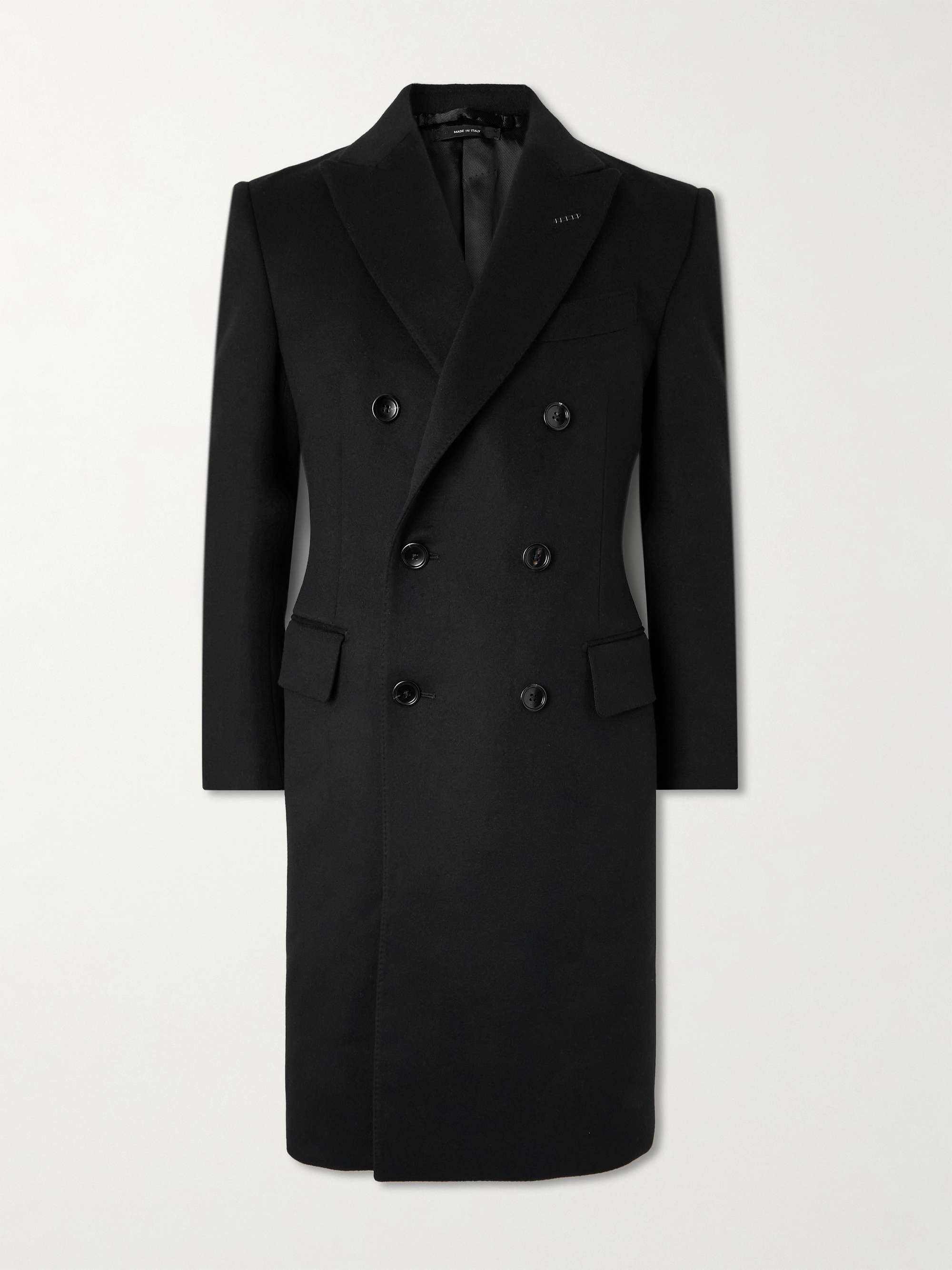 Men's Double-Breasted Wool & Cashmere Great Coat – Long Overcoat, Peak Lapel, Custom Sizes Available