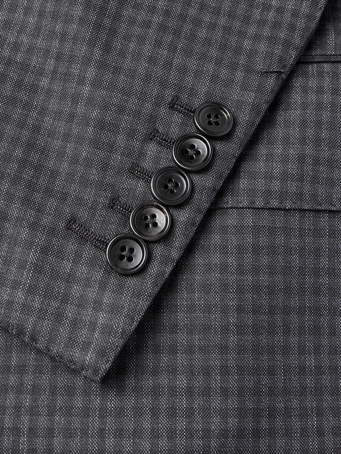 Tom Ford Checked Wool Suit Jacket In Gray