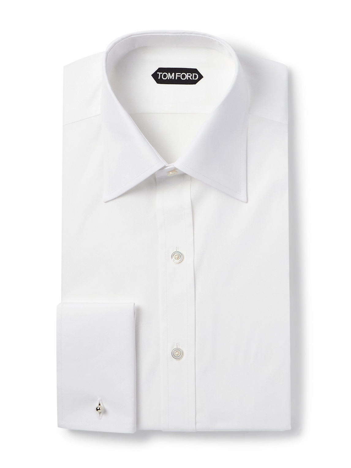 Tom Ford Double-cuff Cotton-poplin Shirt In White