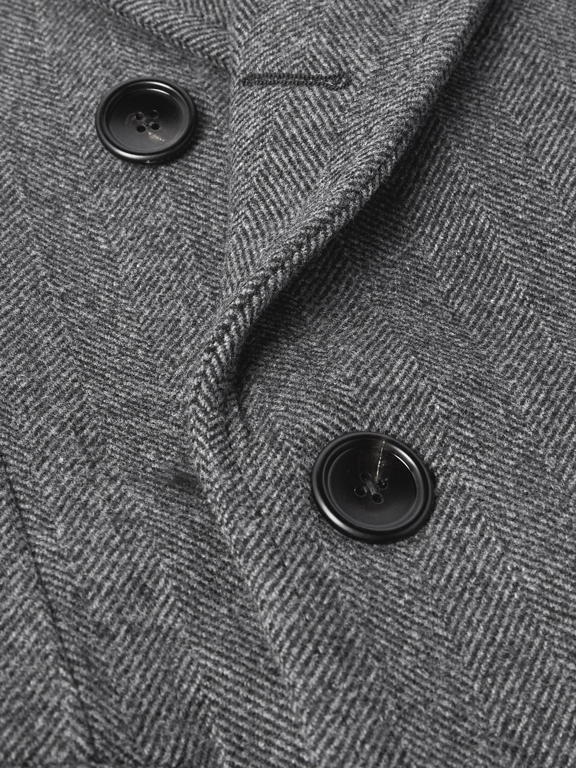 Tom Ford Double-breasted Herringbone Wool Coat In Gray