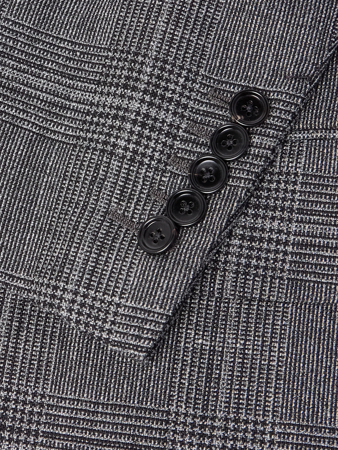 Tom Ford Shelton Slim-fit Prince Of Wales Wool And Silk-blend Suit Jacket In Gray
