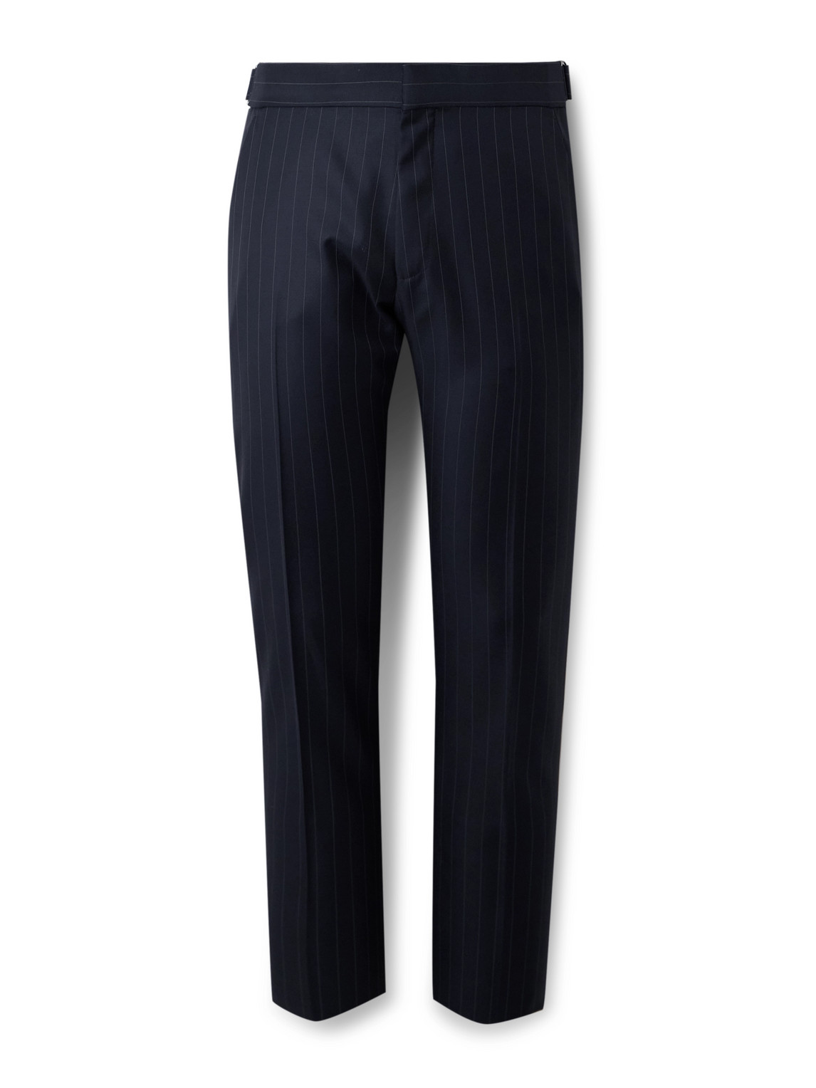 Tom Ford Dyllan Slim-fit Pinstriped Wool-twill Suit Trousers In Blue