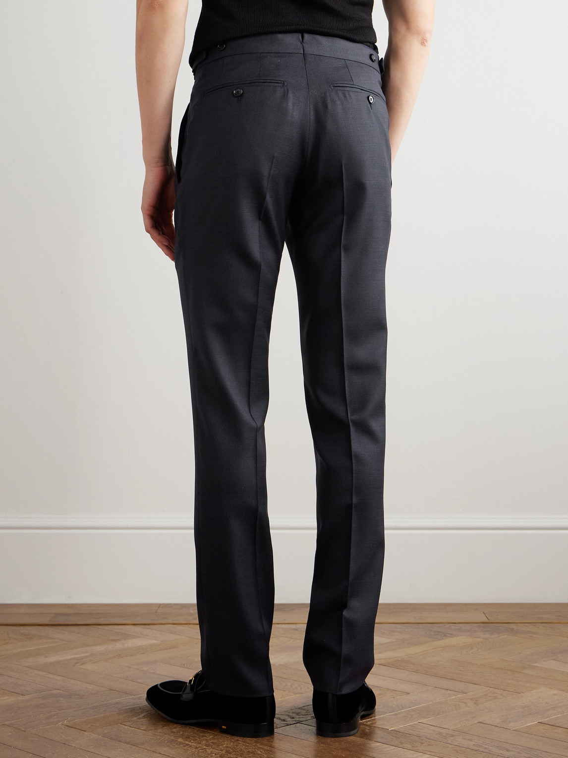 Tom Ford Dyllan Slim-fit Super 130s Wool Suit Trousers In Black