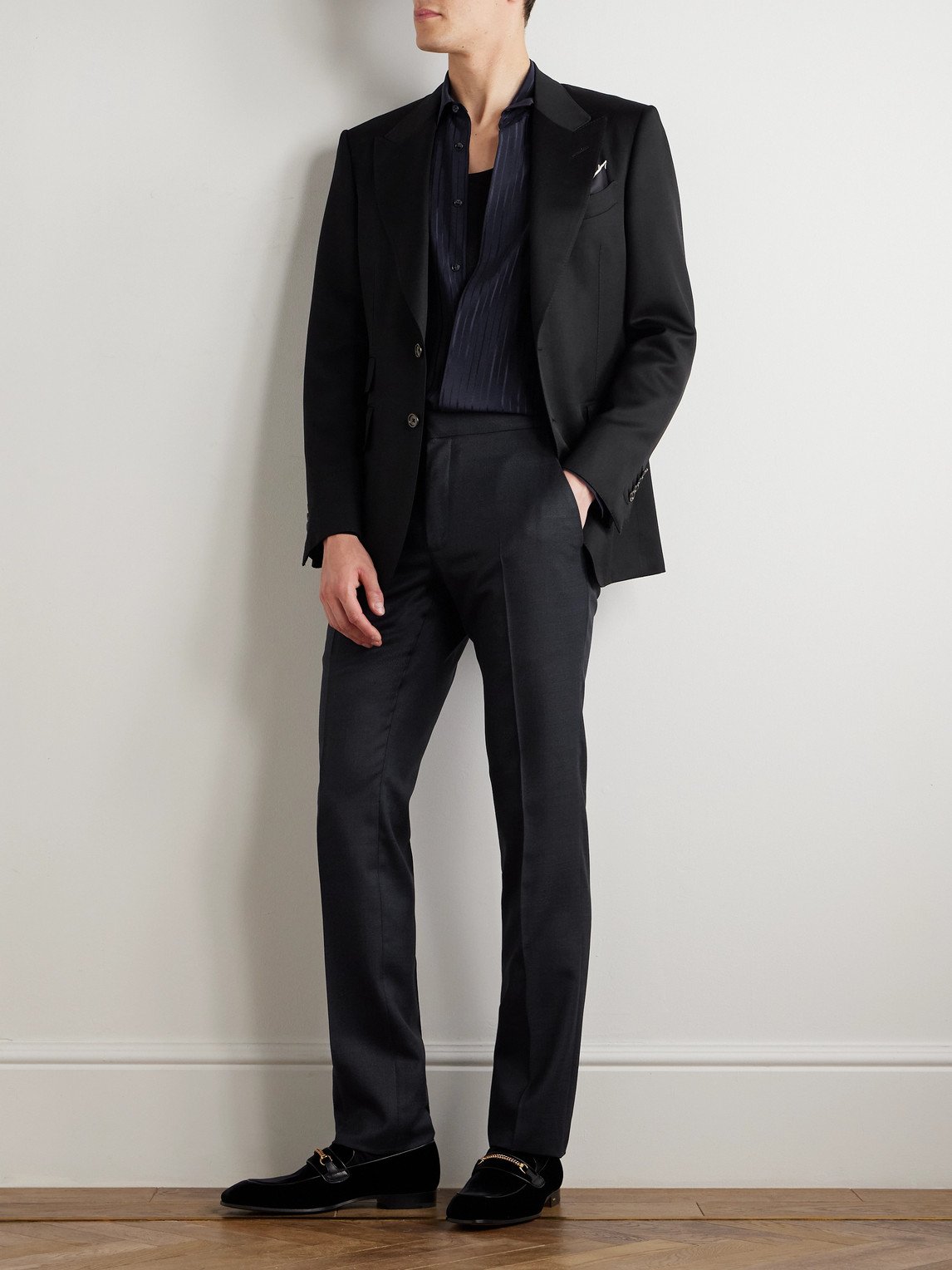 Tom Ford Dyllan Slim-fit Super 130s Wool Suit Trousers In Black