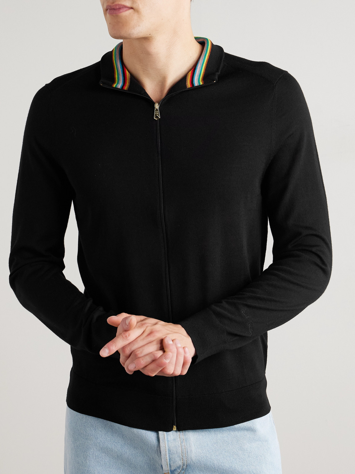 Paul Smith Merino Wool Zip-up Cardigan