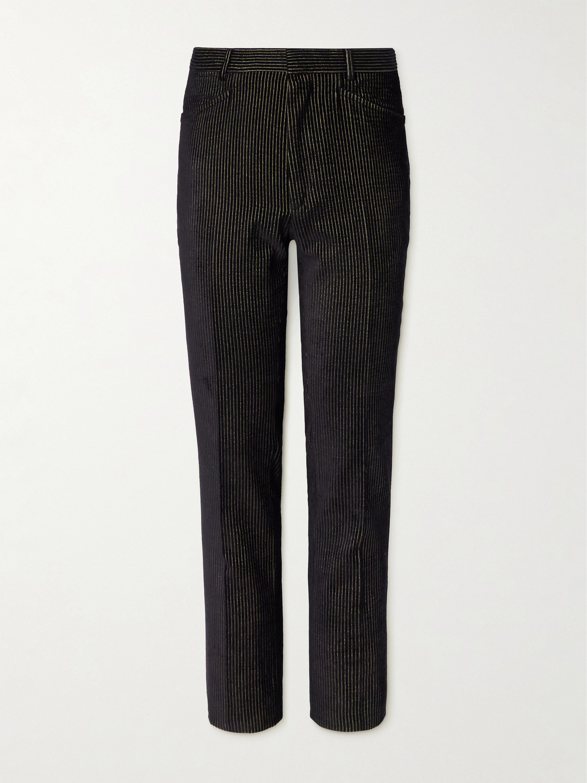 Tom Ford Dyllan Slim-Fit Tapered Striped Cotton-Blend Velvet Tuxedo Trousers - Men