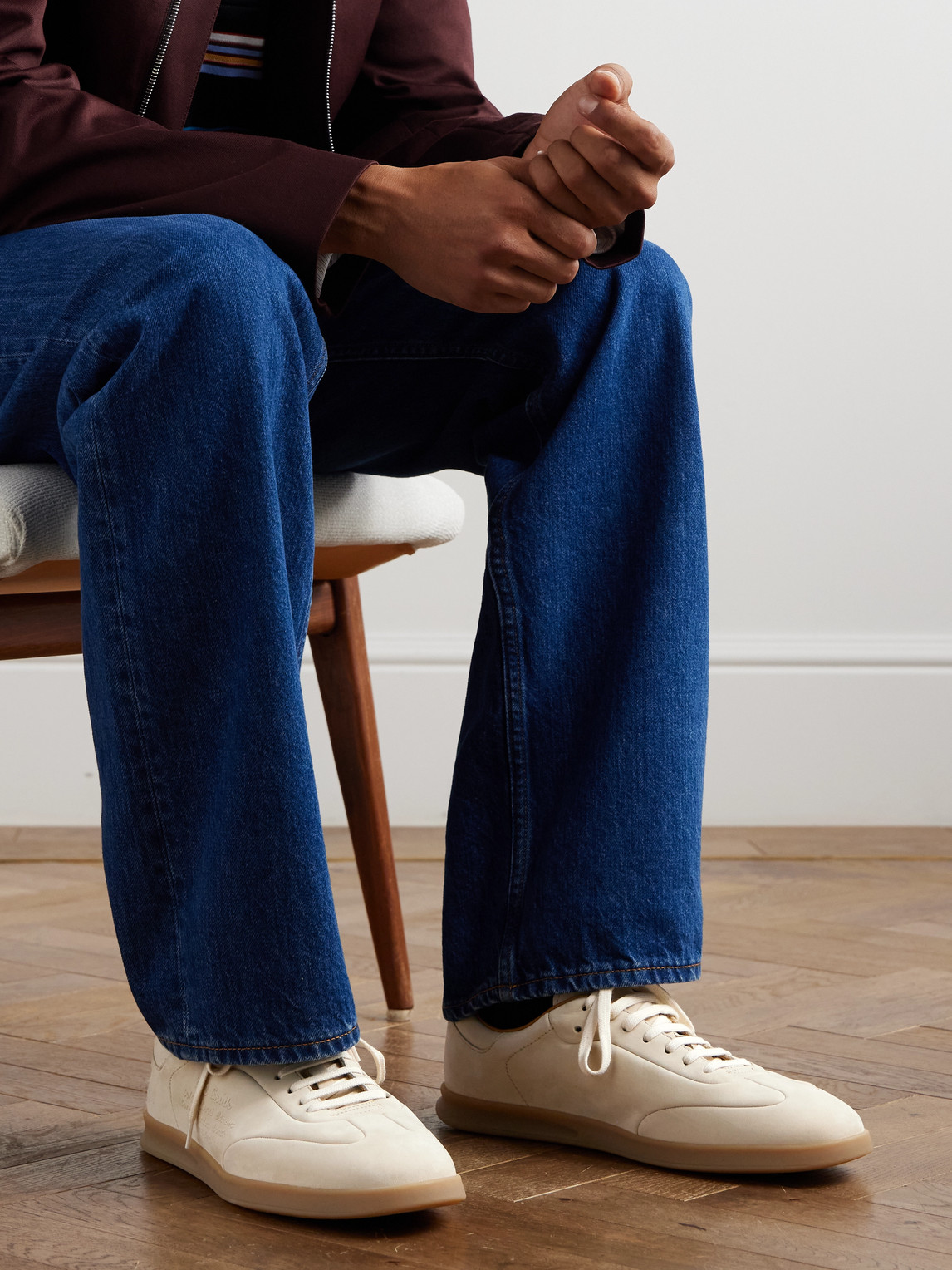 Paul Smith Bailey Logo-embossed Nubuck Sneakers In Neutral