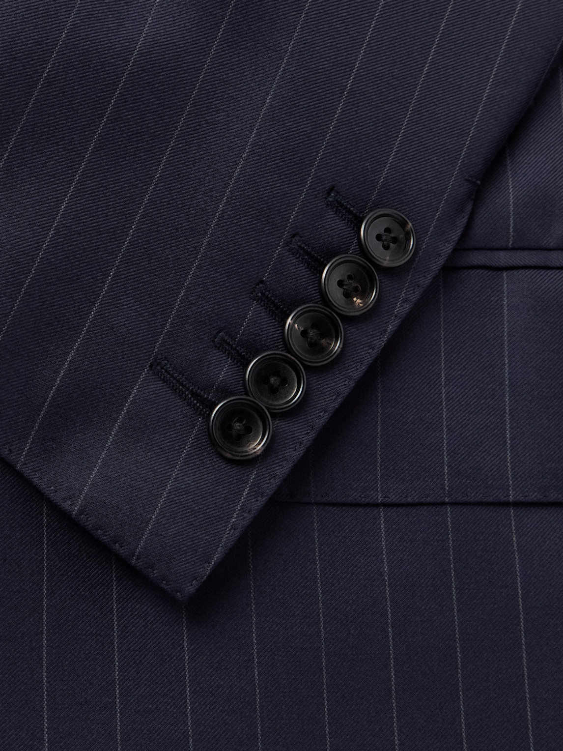 Tom Ford Dyllan Slim-fit Pinstriped Wool-twill Suit Jacket In Blue