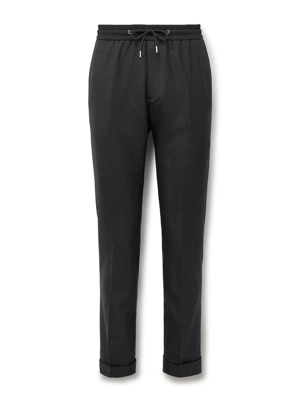 Slim-Fit Worsted Wool-Twill Drawstring Trousers