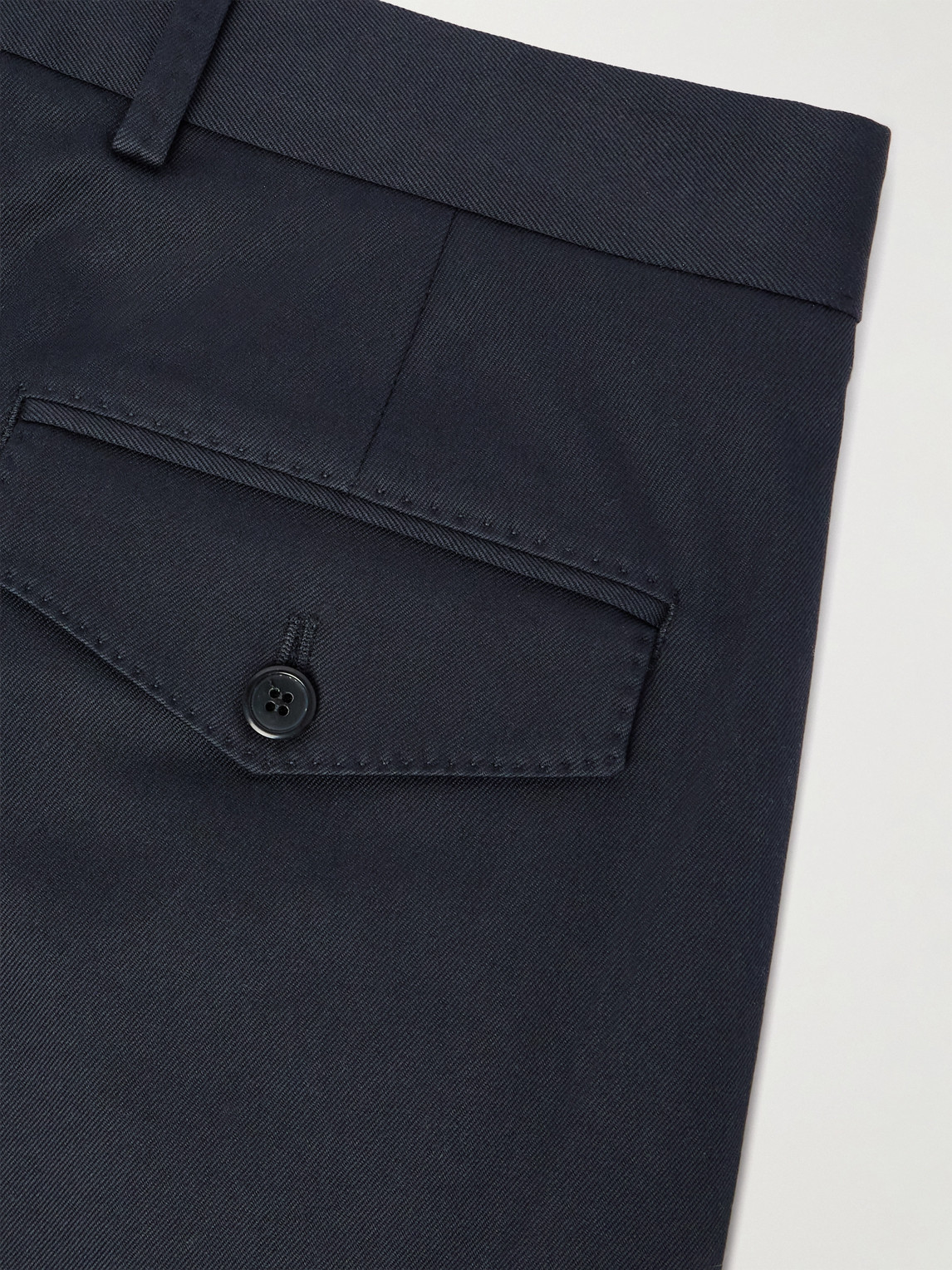 Paul Smith Straight-leg Cotton-blend Twill Trousers In Blue