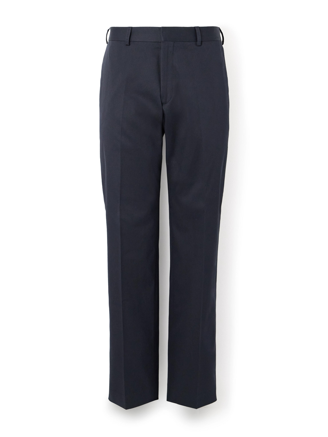 Paul Smith Straight-leg Cotton-blend Twill Trousers In Blue