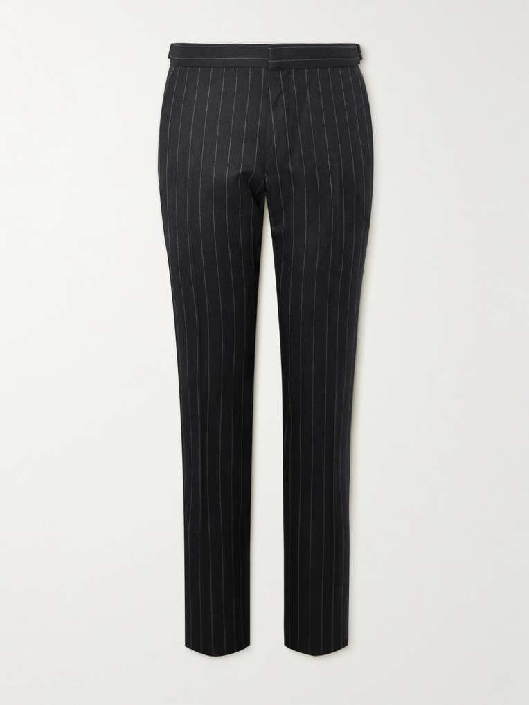 Tom Ford — Dyllan Slim-Fit Tapered Striped Wool-Twill Suit Trousers