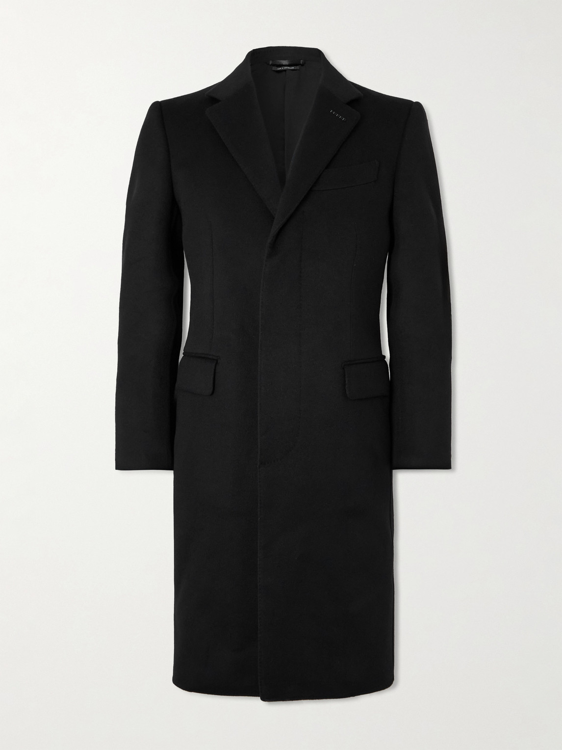Tom Ford Wool And Cashmere-blend Overcoat In Black