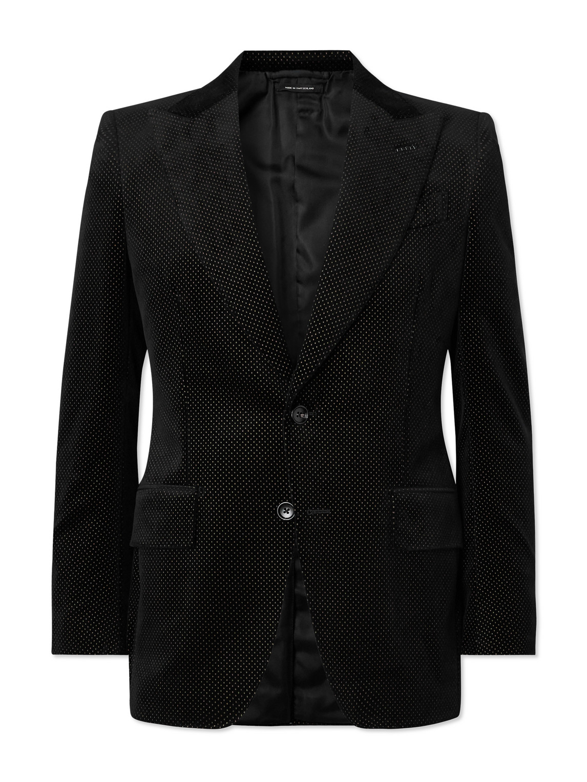 Dyllan Polka-Dot Cotton-Velvet Tuxedo Jacket