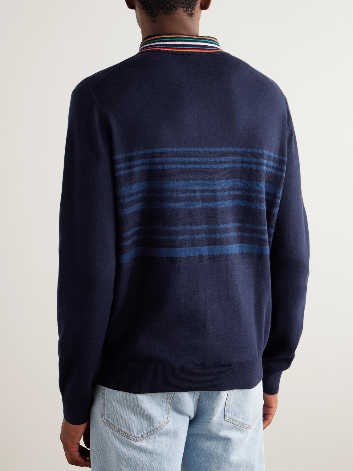  Paul Smith - Striped Cotton Polo Sweater - Men - Blue - S 