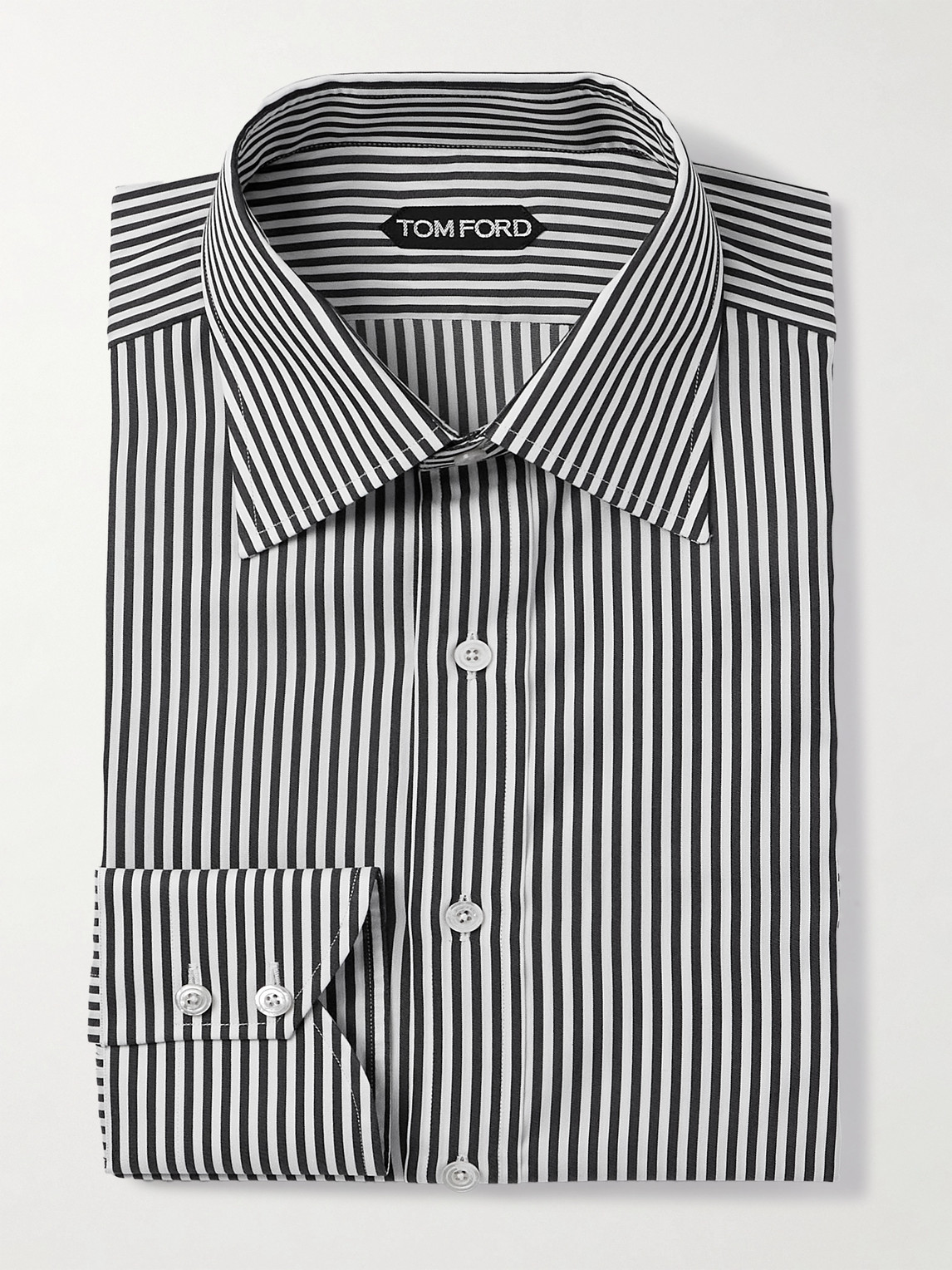 Tom Ford Striped Cotton and Silk-Blend Shirt - Men