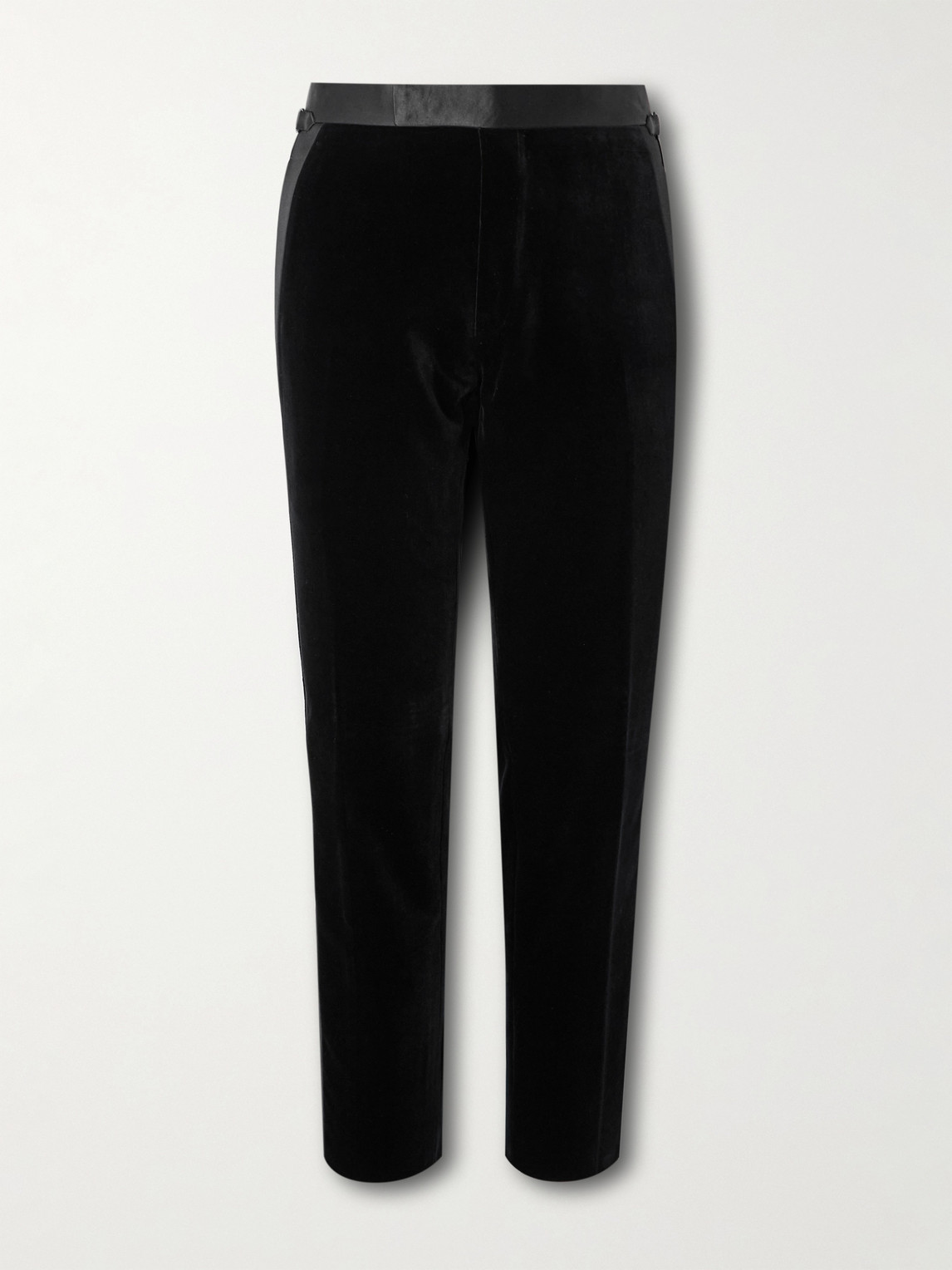 Tom Ford Straight-Leg Satin-Trimmed Velvet Tuxedo Trousers - Men