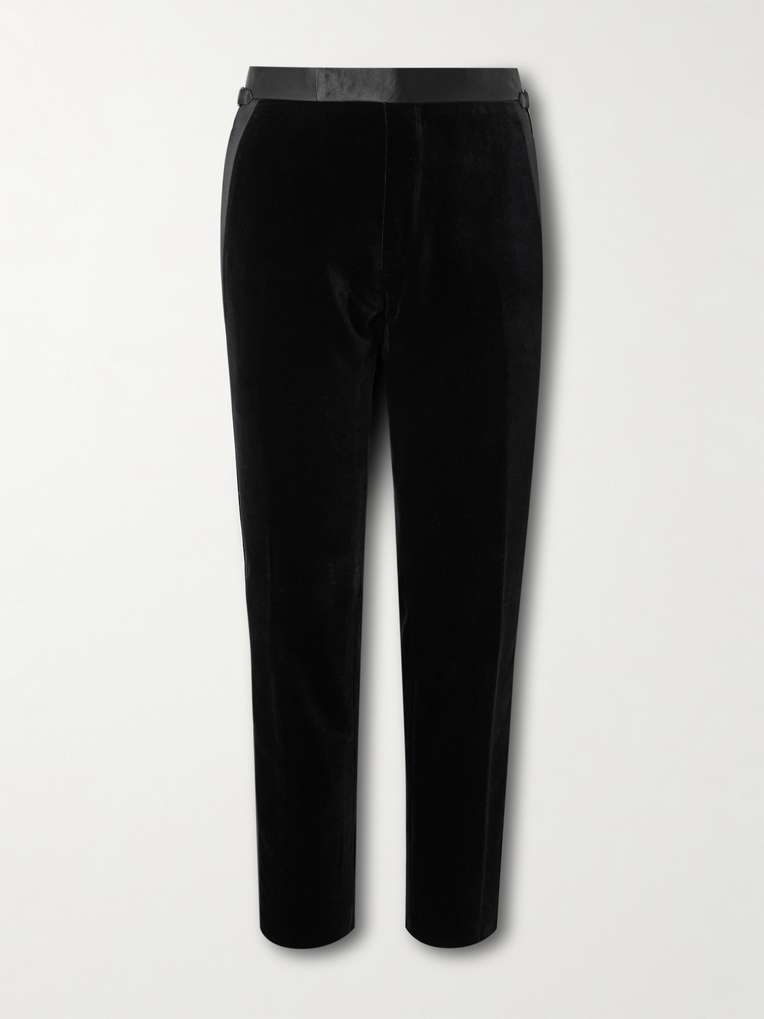 Tom Ford — Straight-Leg Satin-Trimmed Velvet Tuxedo Trousers