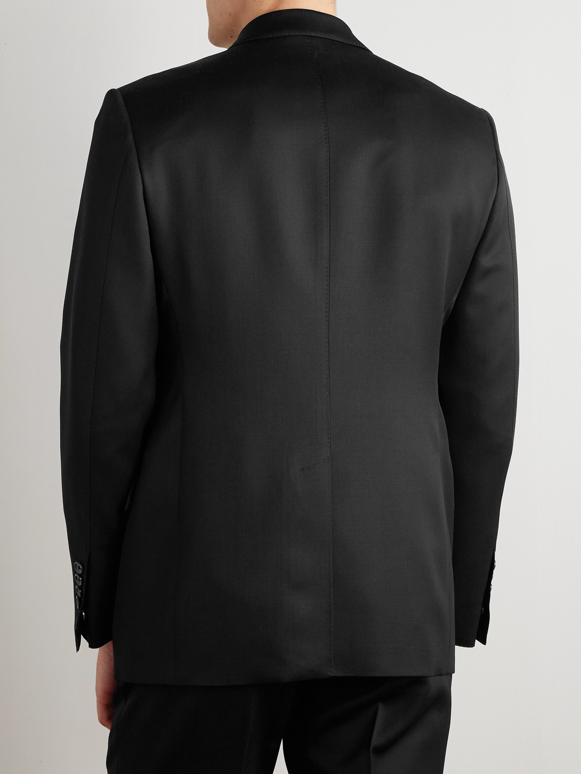 Tom Ford Shelton Grain De Poudre Wool And Mohair-blend Suit Jacket In Black