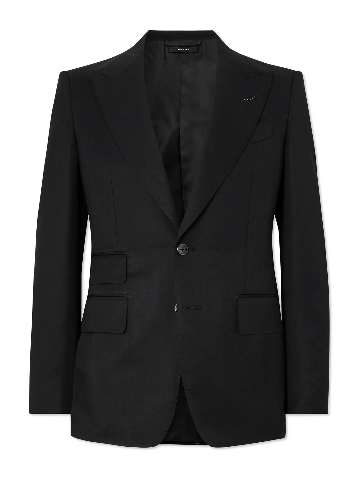 Tom Ford Shelton Grain De Poudre Wool And Mohair-blend Suit Jacket In Black