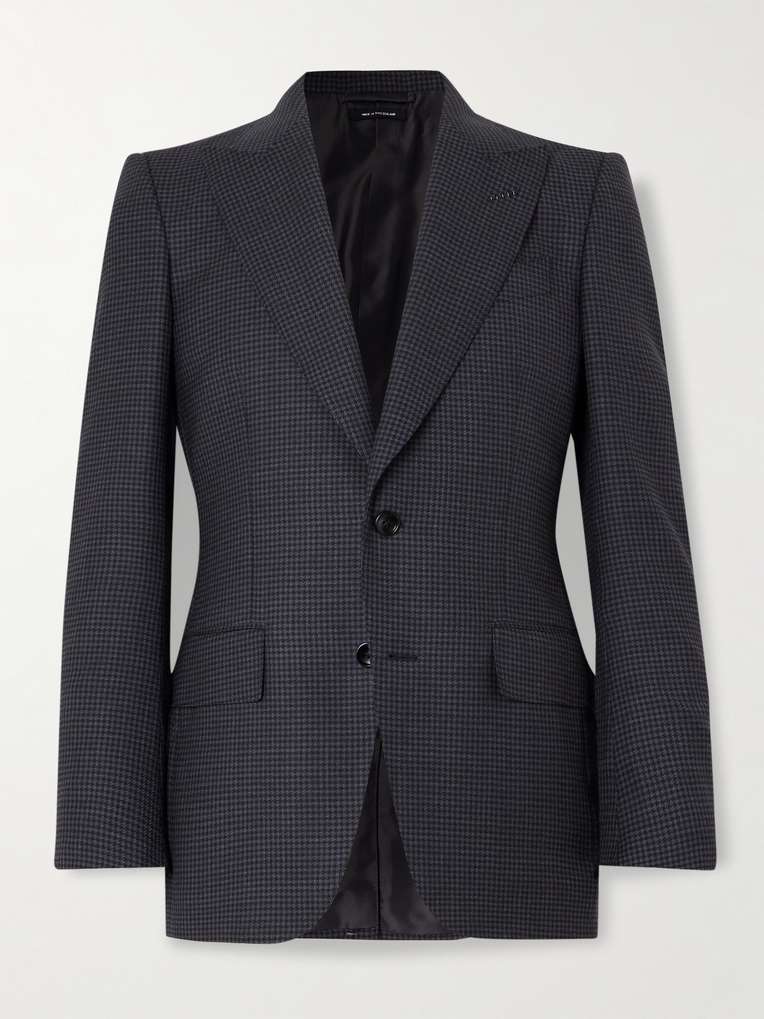 TOM FORD Dyllan Houndstooth Wool-Blend Suit Jacket