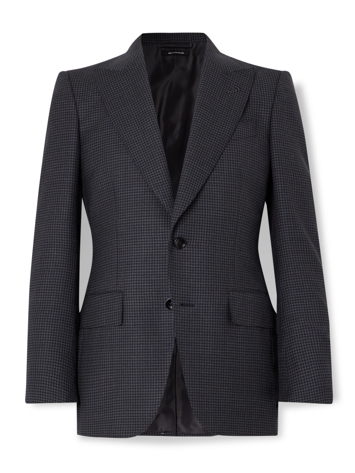 Tom Ford Dyllan Houndstooth Wool-blend Suit Jacket In Blue