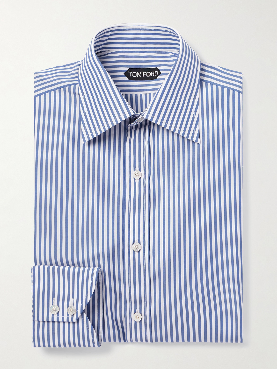 Tom Ford Slim-Fit Striped Cotton-Poplin Shirt - Men