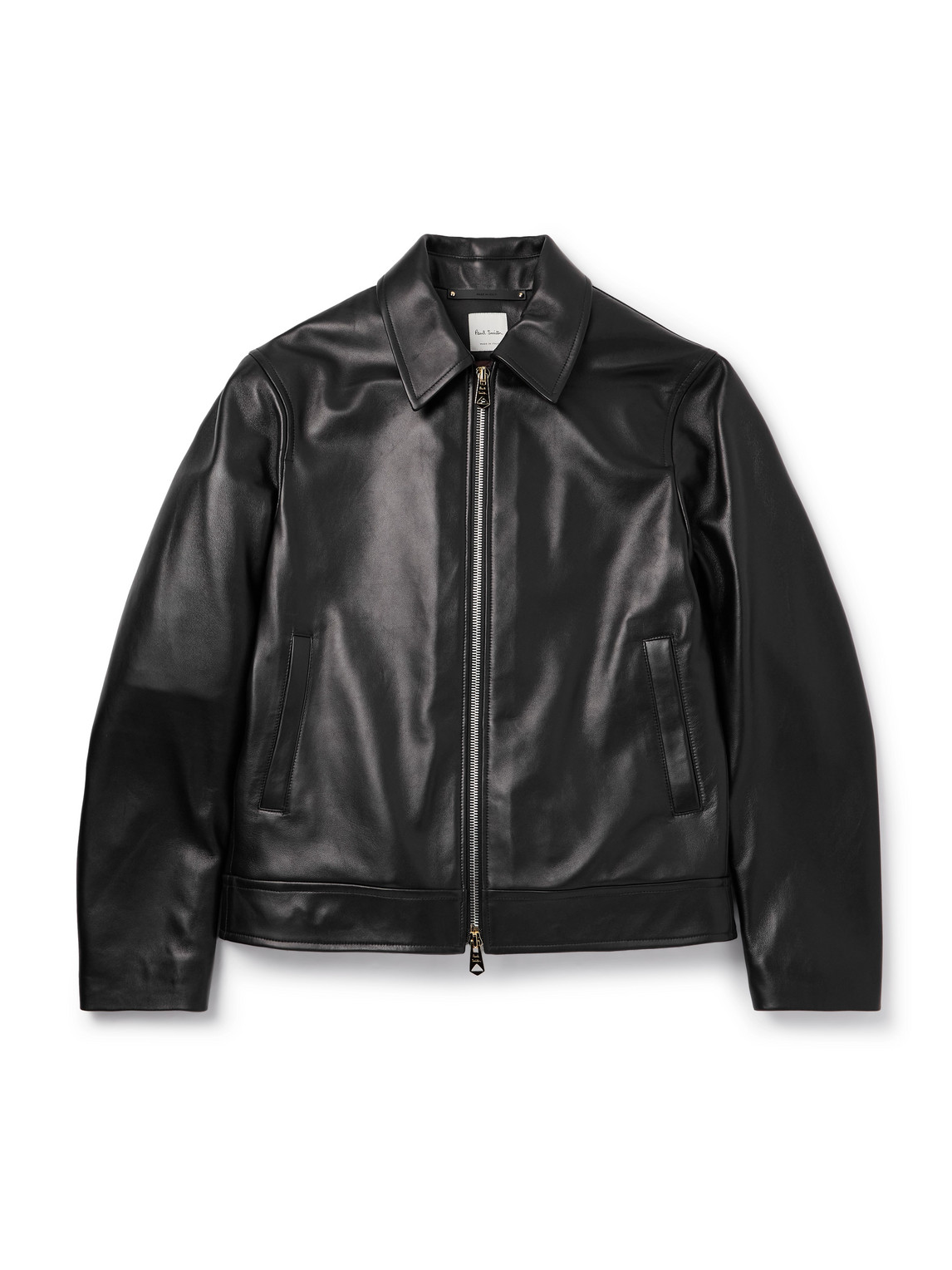 Paul Smith Leather Jacket In Black