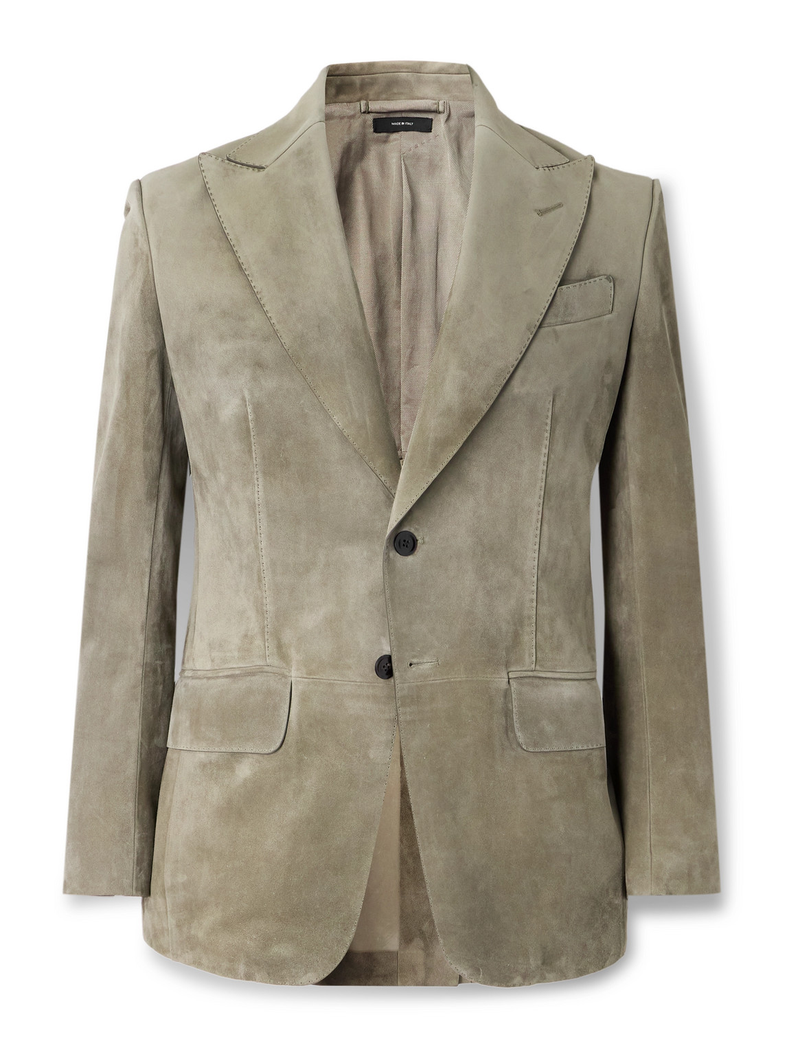 Tom Ford Dyllan Suede Blazer In Green