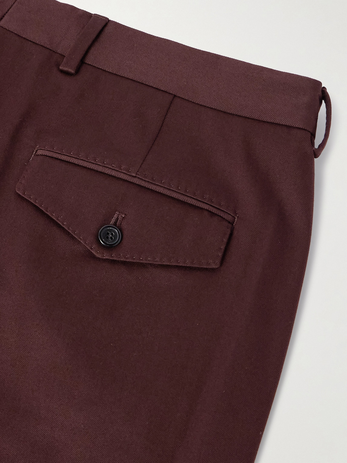 Paul Smith Straight-leg Cotton-blend Twill Trousers In Brown