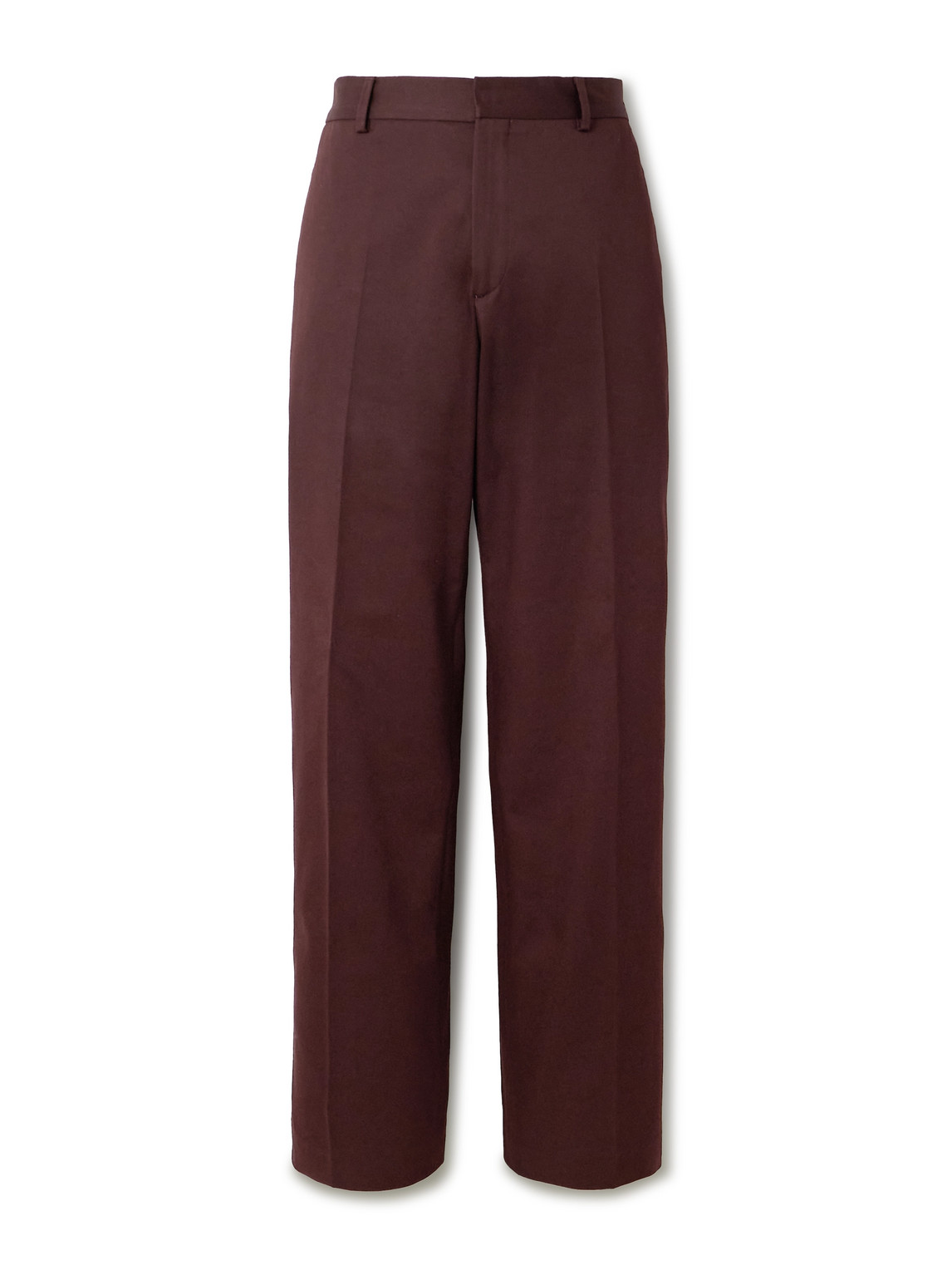 Paul Smith Straight-leg Cotton-blend Twill Trousers In Brown