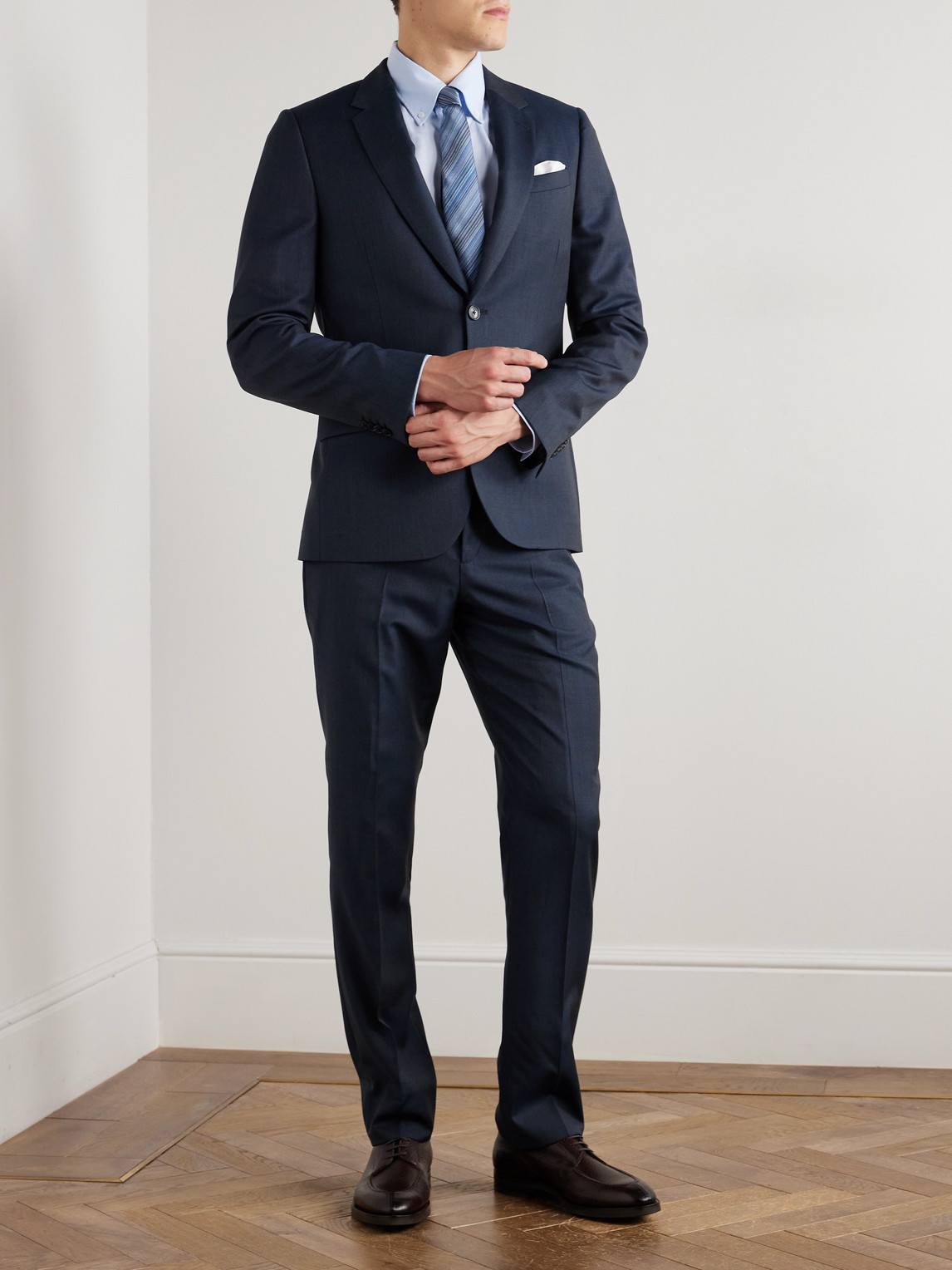 Paul Smith The Soho Striped Wool Suit In Blue