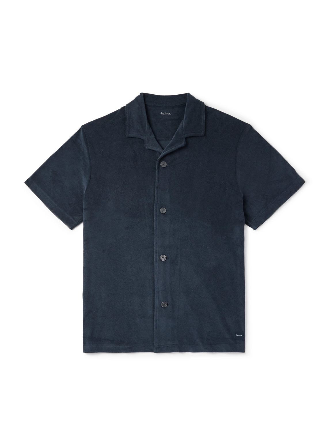 Paul Smith Camp-collar Logo-appliquéd Cotton-blend Terry Shirt