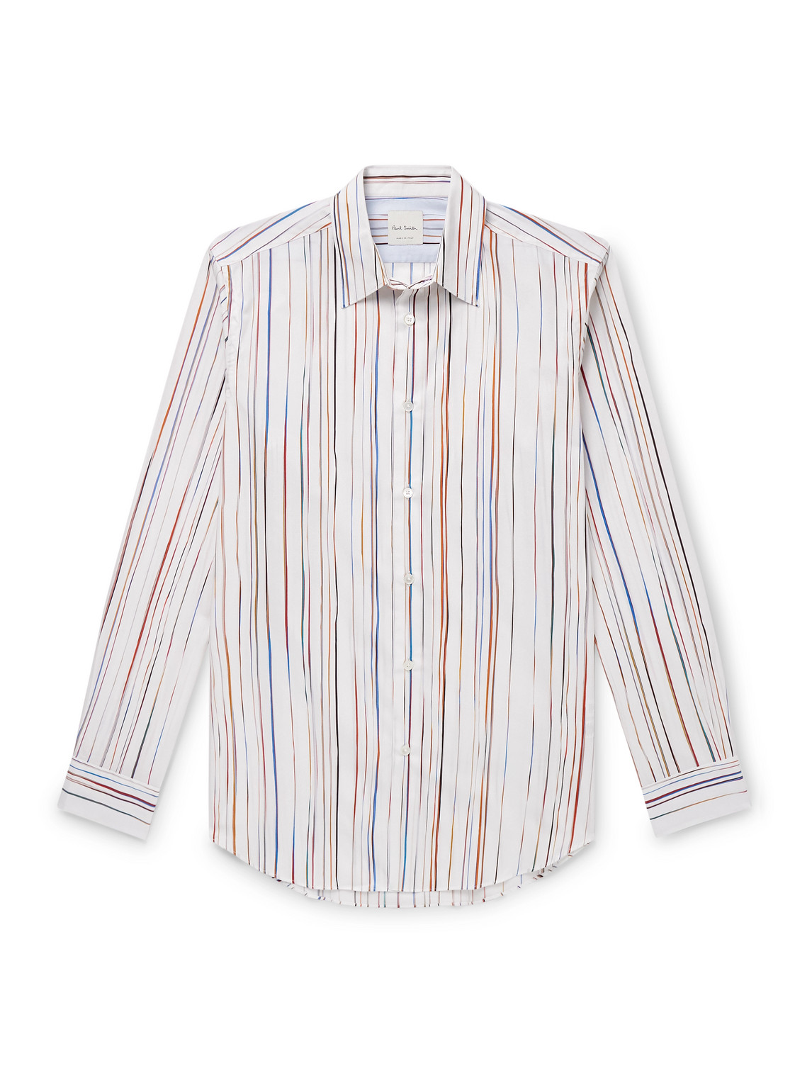 Paul Smith Striped Organic Cotton-poplin Shirt In Multi