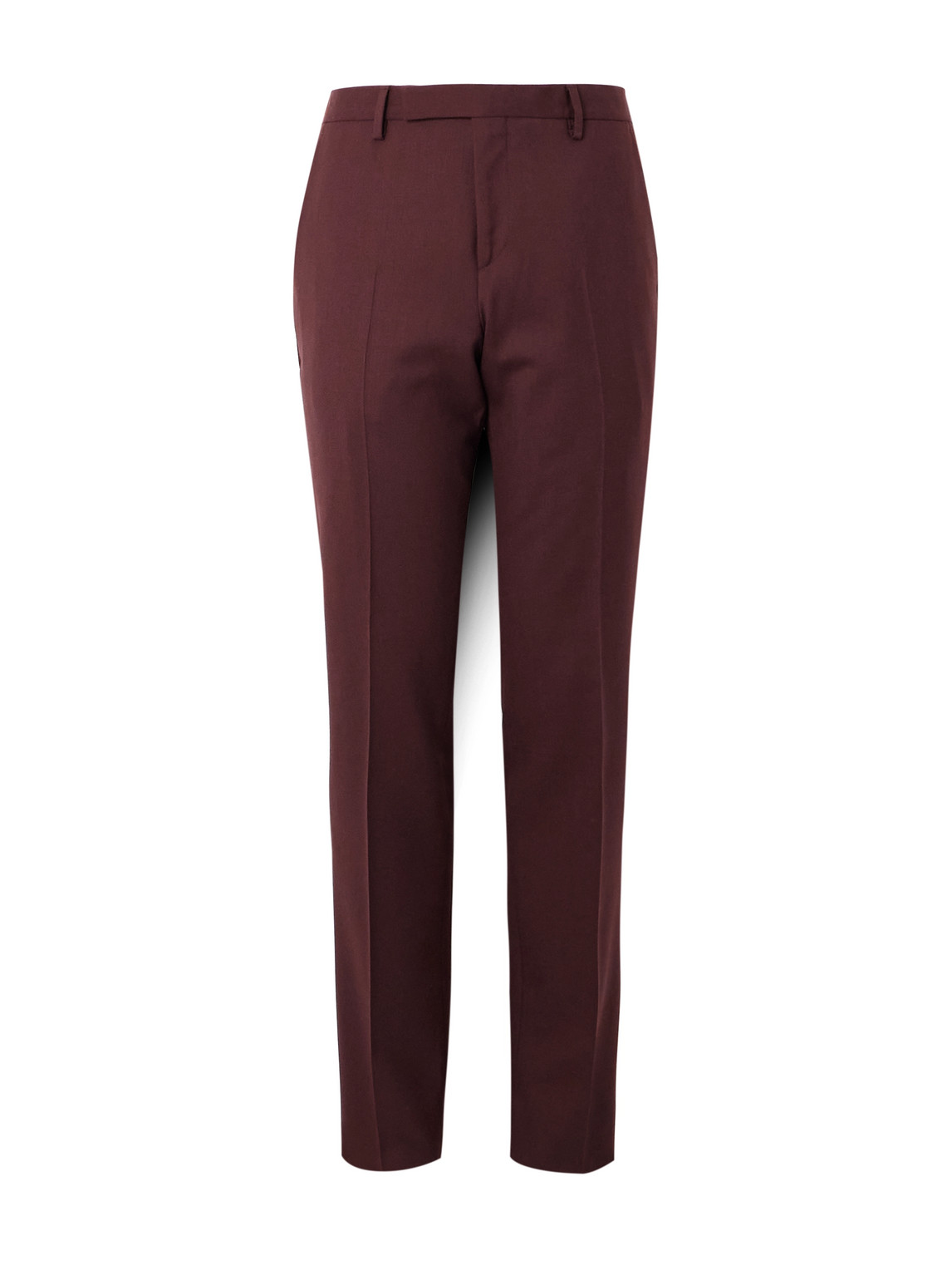 Paul Smith Slim-fit Straight-leg Wool-twill Suit Trousers In Burgundy